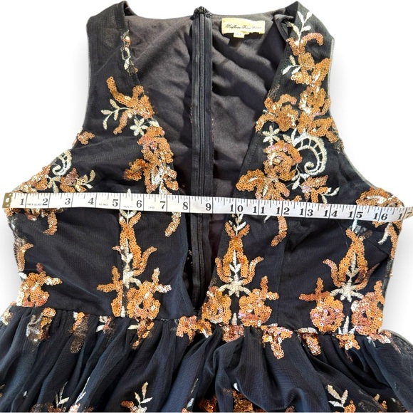 Southern Fried Chics Enchanted Nights Sequined Maxi Dress Size Medium Black - Picture 6 of 9